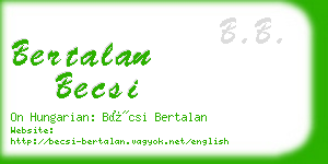 bertalan becsi business card